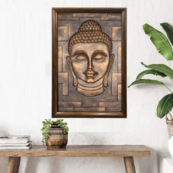 Buddha Bust 3D Relief Mural Wall Art - Image 6