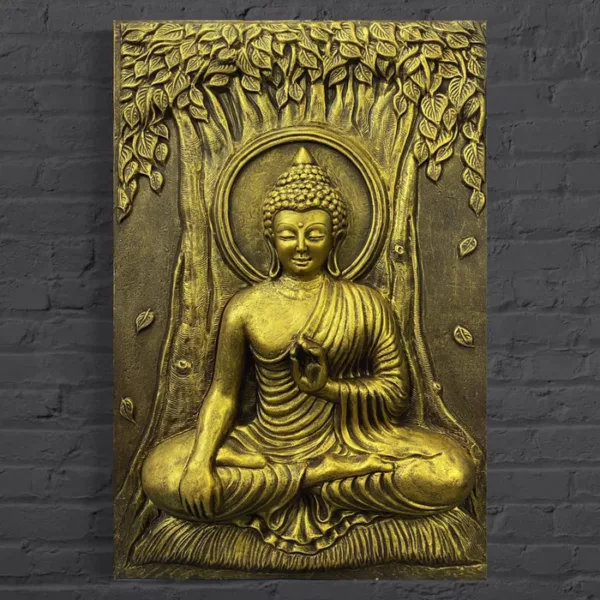 Bhumisparsha Mudra Buddha 3D Relief Mural