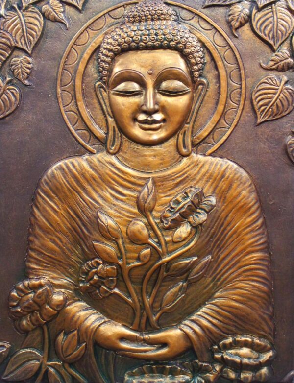 4X3 Feet Large size 3D Buddha with Chakra Relief Mural Wall Art