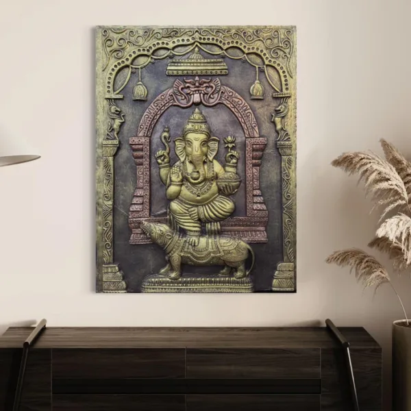 4X3 Feet Lord Ganesha 3D Relief Mural Wall Art