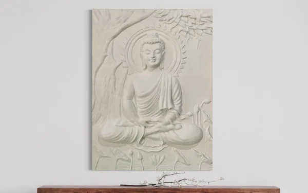 Buddha Under Tree 3D Relief Mural (4x3 & 6x6 Feet) - Image 7