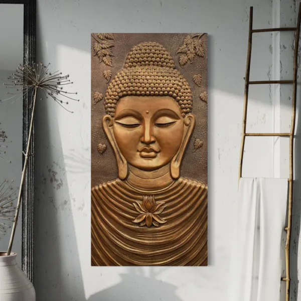 Large size Calm and Peaceful Buddha 3D Relief Mural - Image 6