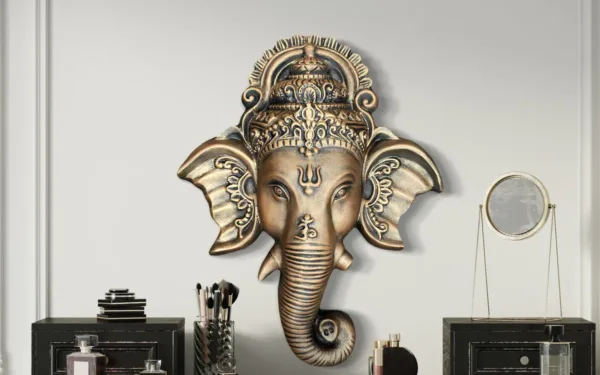 3x2.5 Ft Ganesha Face 3D Relief Mural Wall Art - Image 3