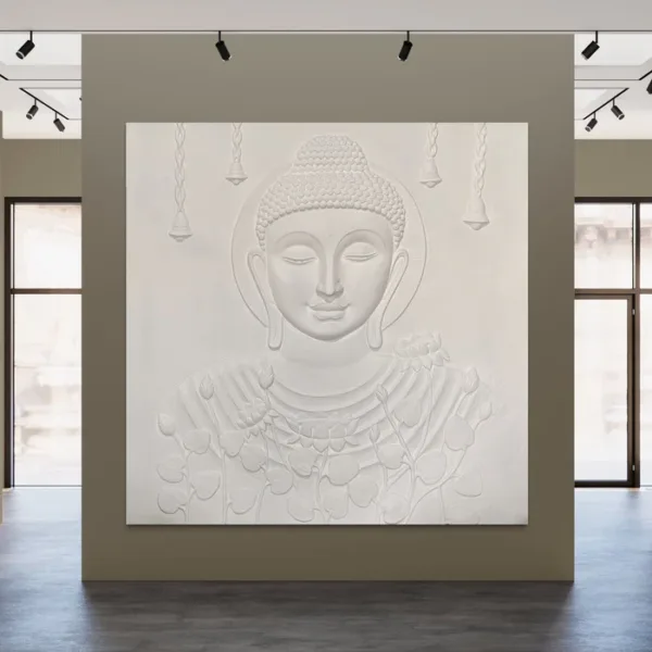 Calm and Peaceful Buddha 3D Relief Mural