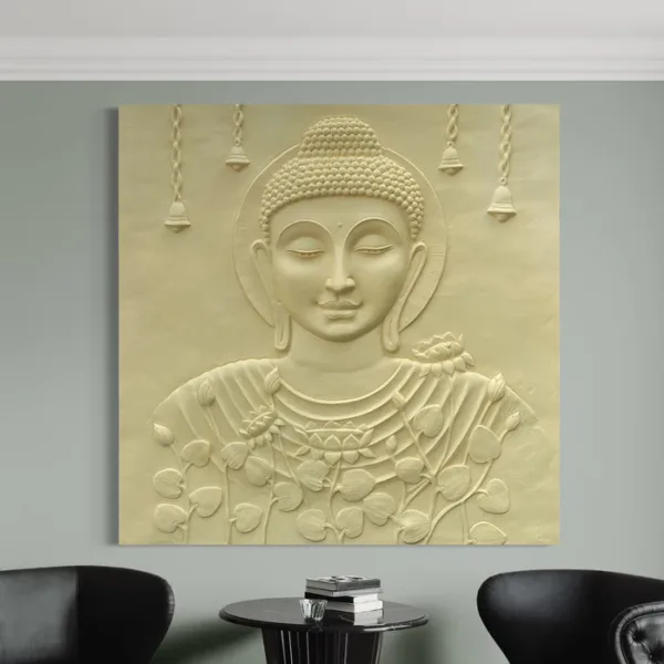 Calm and Peaceful Buddha 3D Relief Mural - Image 2