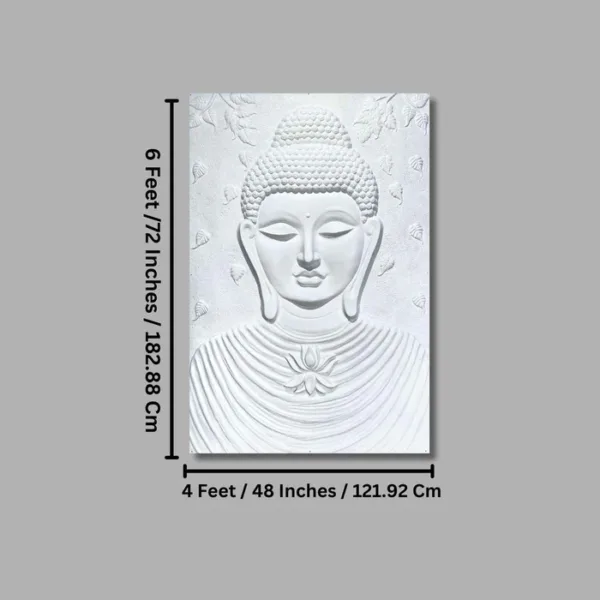 Large size Calm and Peaceful Buddha 3D Relief Mural - Image 9