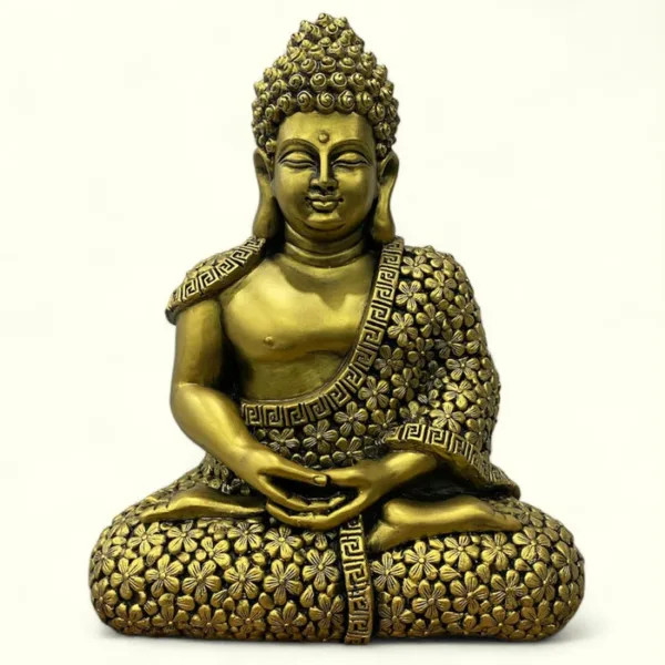 2 feet Meditating Floral Design Buddha 3D Relief Sculpture Mural