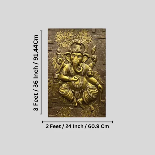 3x2 Feet Dancing Ganesha 3D Relief Mural Wall Art - Image 5