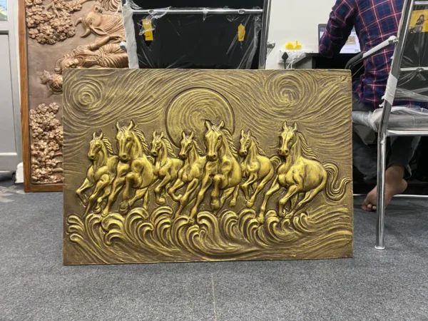 7 Horses 3D Relief Wall Mural - Image 4