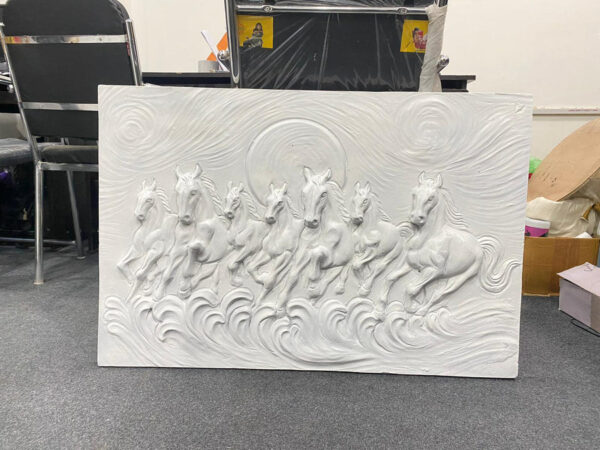 7 Horses 3D Relief Wall Mural