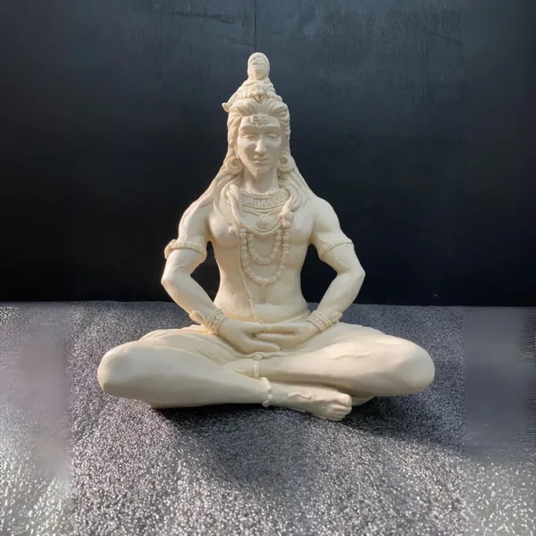 11.5X9 Inch Lord Shiva 3D Meditative Relief Sculpture Mural – Cultured Marble Finish