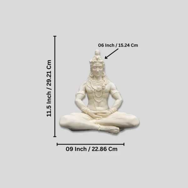 11.5X9 Inch Lord Shiva 3D Meditative Relief Sculpture Mural – Cultured Marble Finish - Image 2