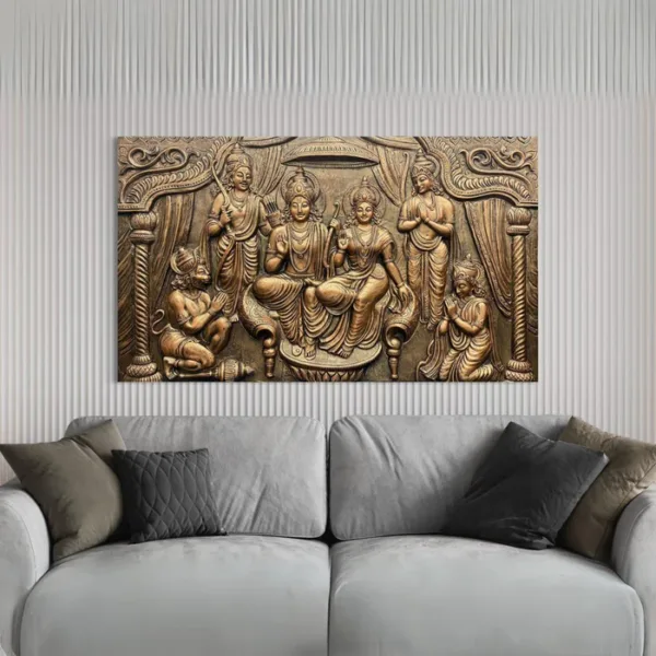 Big Size Ram Darbar 3D Relief Mural Wall Art