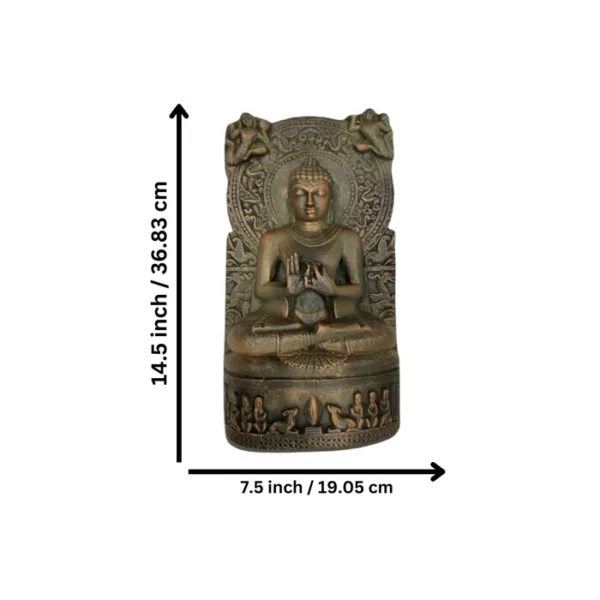 Dharmachakra Buddha Statue 3D Relief Mural Table Decor - Image 3