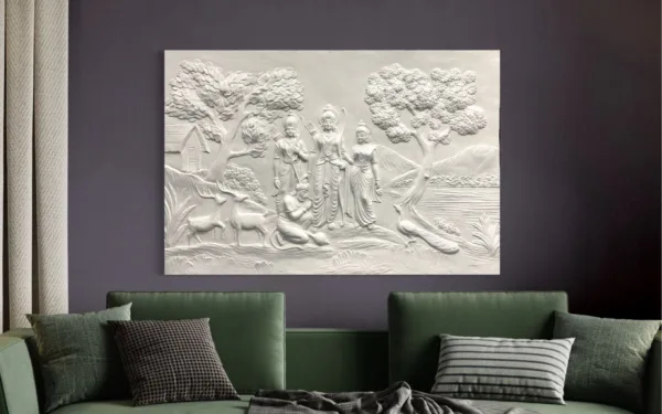 6x4 feet Divine Ram Darbar 3D Relief Mural - Image 6