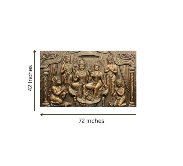 Big Size Ram Darbar 3D Relief Mural Wall Art - Image 2