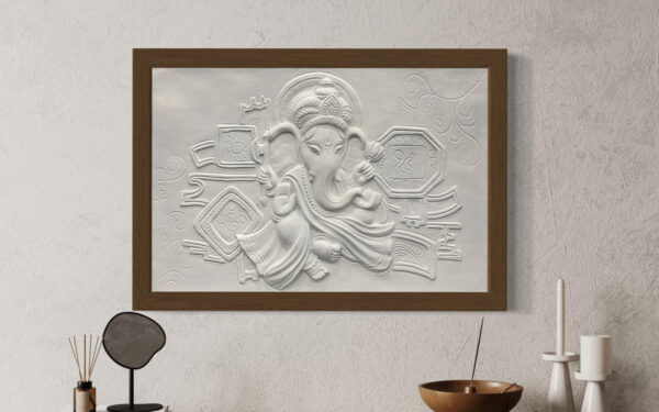 Divine Ganesha 3D Relief Mural - Image 7