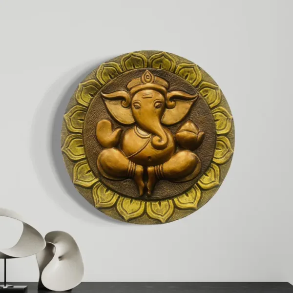 21x21 Inches Round Lord Ganesha 3D Wall Hanging